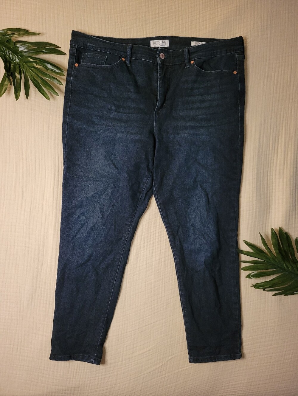 Sofia Jeans by Sofia Vergara Skinny Ankle Jeans 16S Dark Wash Stretch Denim